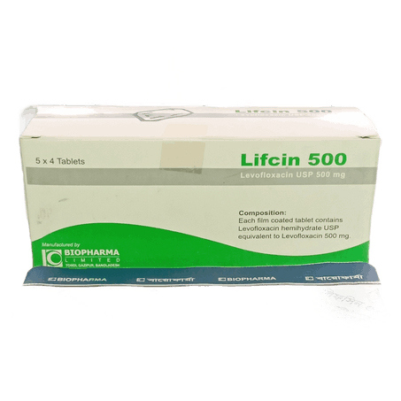 Pack Image: Lifcin 500 mg Tablet (5 x 4)