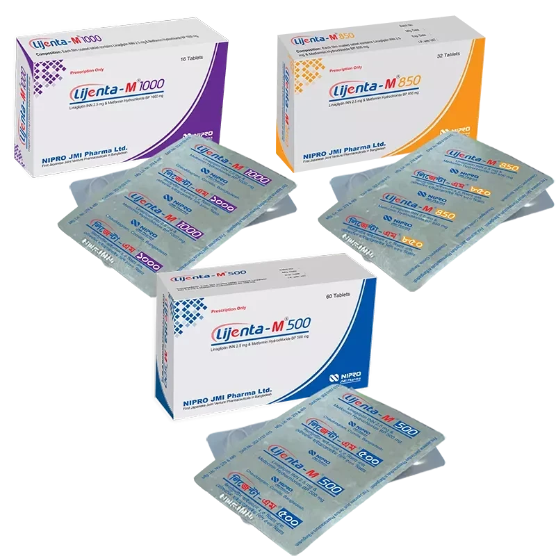 Pack Image: Lijenta-M 2.5 mg Tablet (4 x 8)