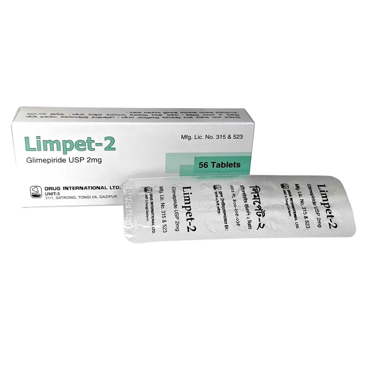 Pack Image: Limpet 2 mg Tablet (4 x 14)