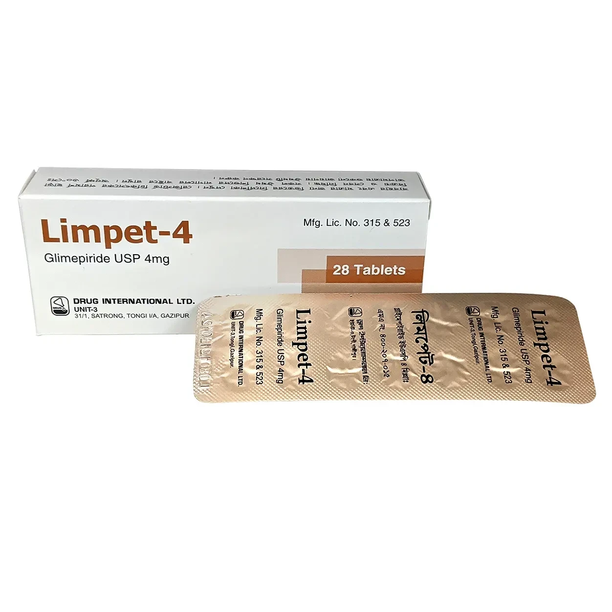 Pack Image: Limpet 4 mg Tablet (2 x 14)