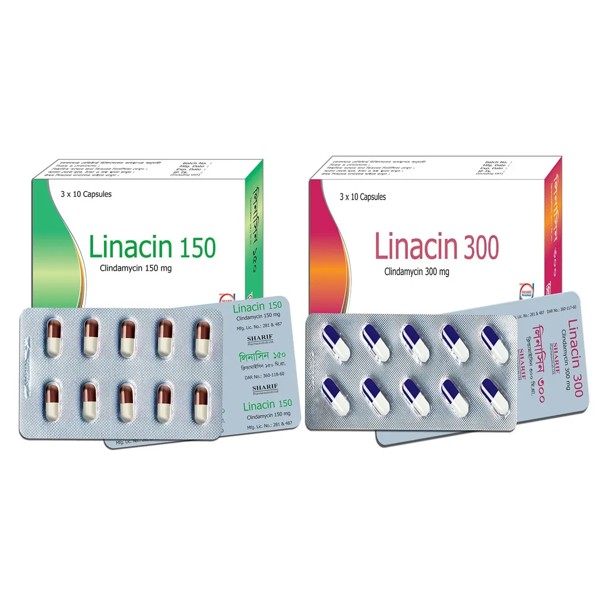 Pack Image: Linacin 300 mg Capsule (3 x 10)