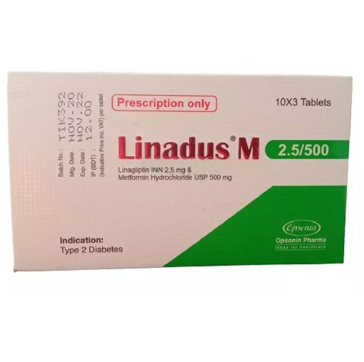 Pack Image: Linadus M 2.5 mg Tablet (3 x 10)