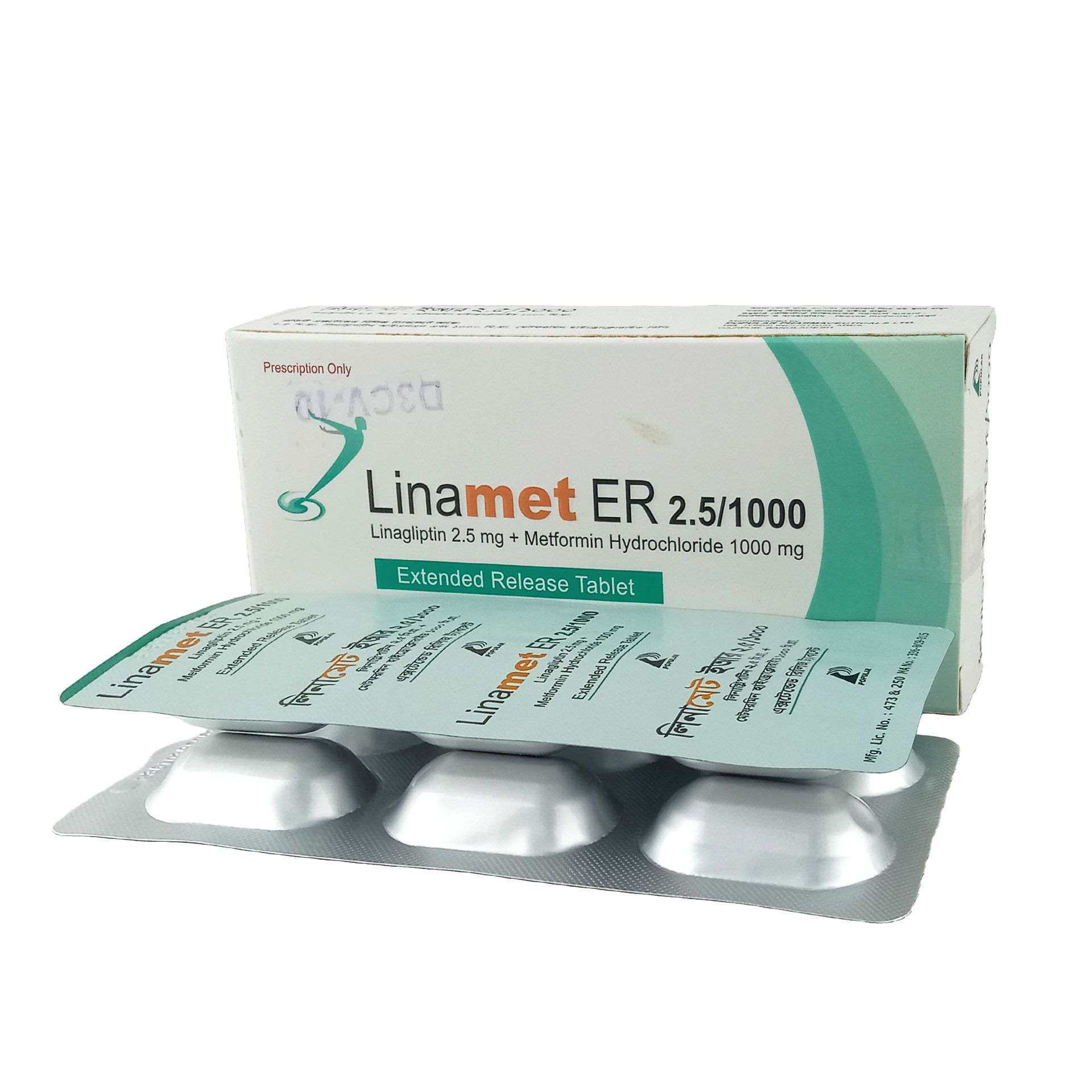 Pack Image: Linamet ER 2.5 mg Tablet (3 x 6)