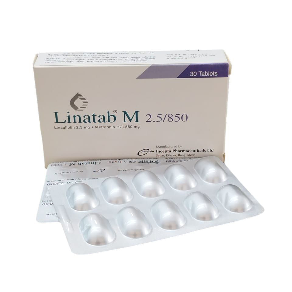 Pack Image: Linatab M 2.5 mg Tablet (3 x 10)
