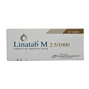 Pack Image: Linatab M 2.5 mg Tablet (5 x 4)