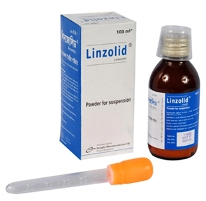 Pack Image: Linzolid 100 mg Suspension (100 ml bottle)