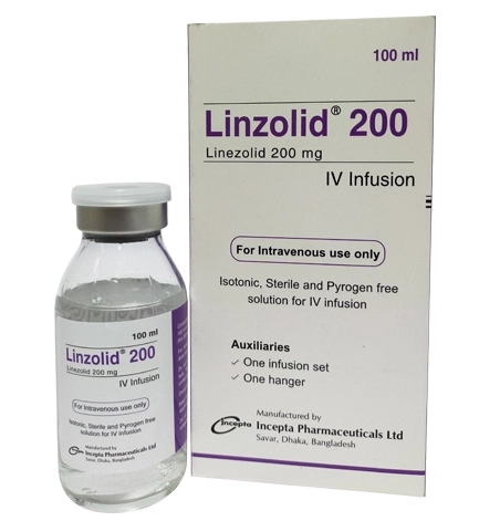 Pack Image: Linzolid 2 mg Injection (300 ml solution)