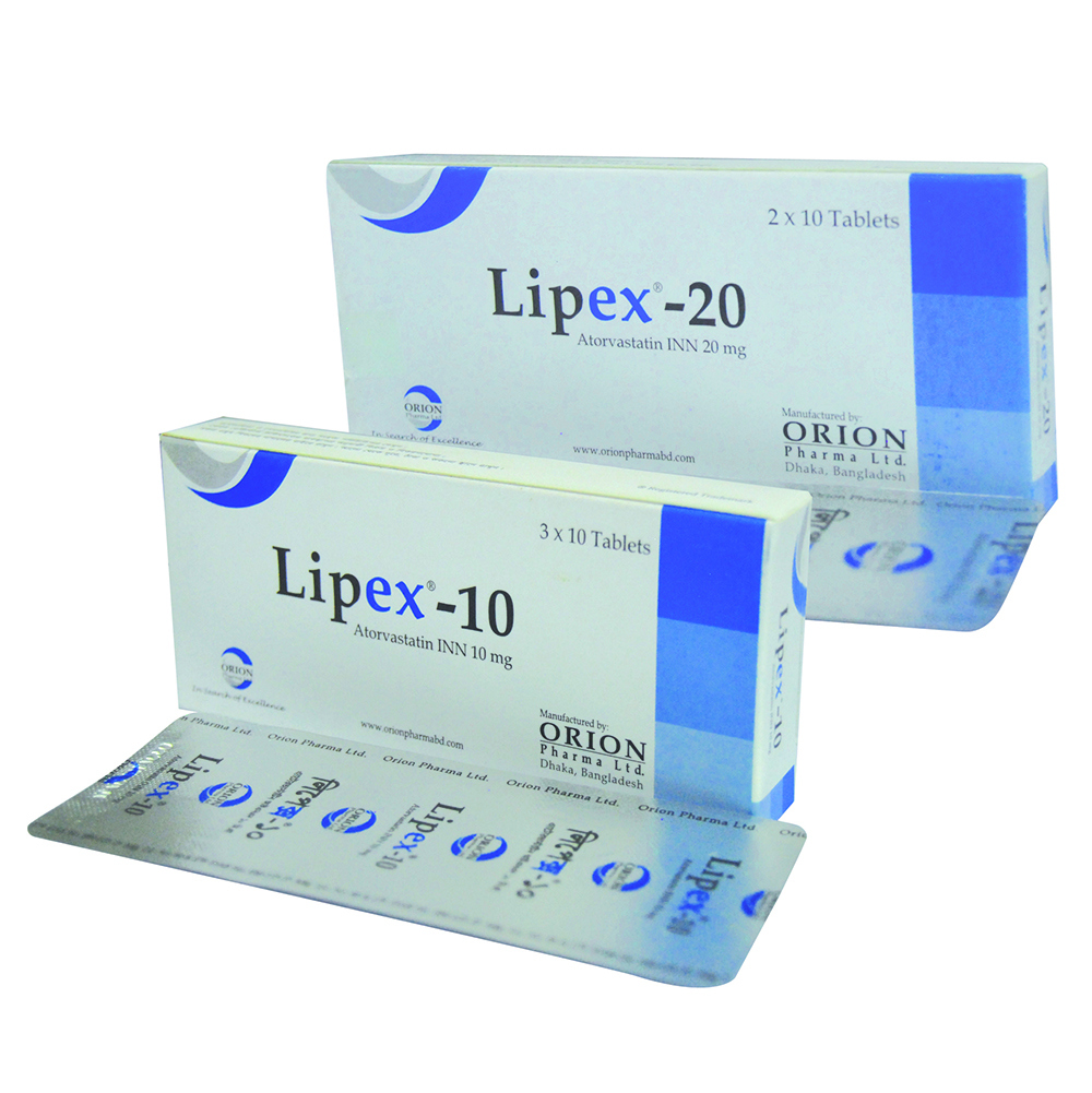 Pack Image: Lipex 20 mg Tablet (2 x 10)