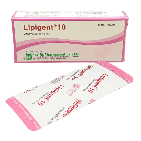 Pack Image: Lipigent 10 mg Tablet (3 x 10)