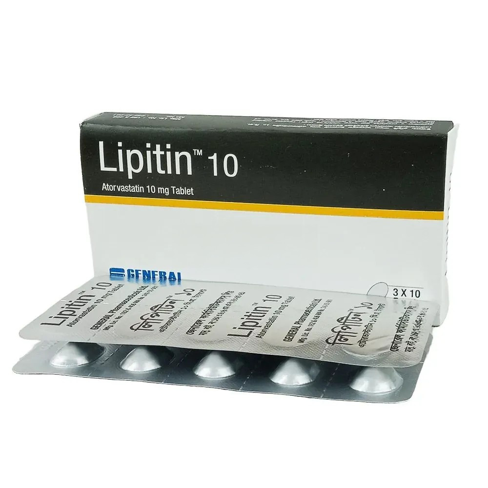 Pack Image: Lipitin 10 mg Tablet (3 x 10)