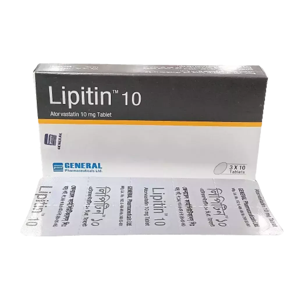 Pack Image: Lipitin 10 mg Tablet (3 x 10)