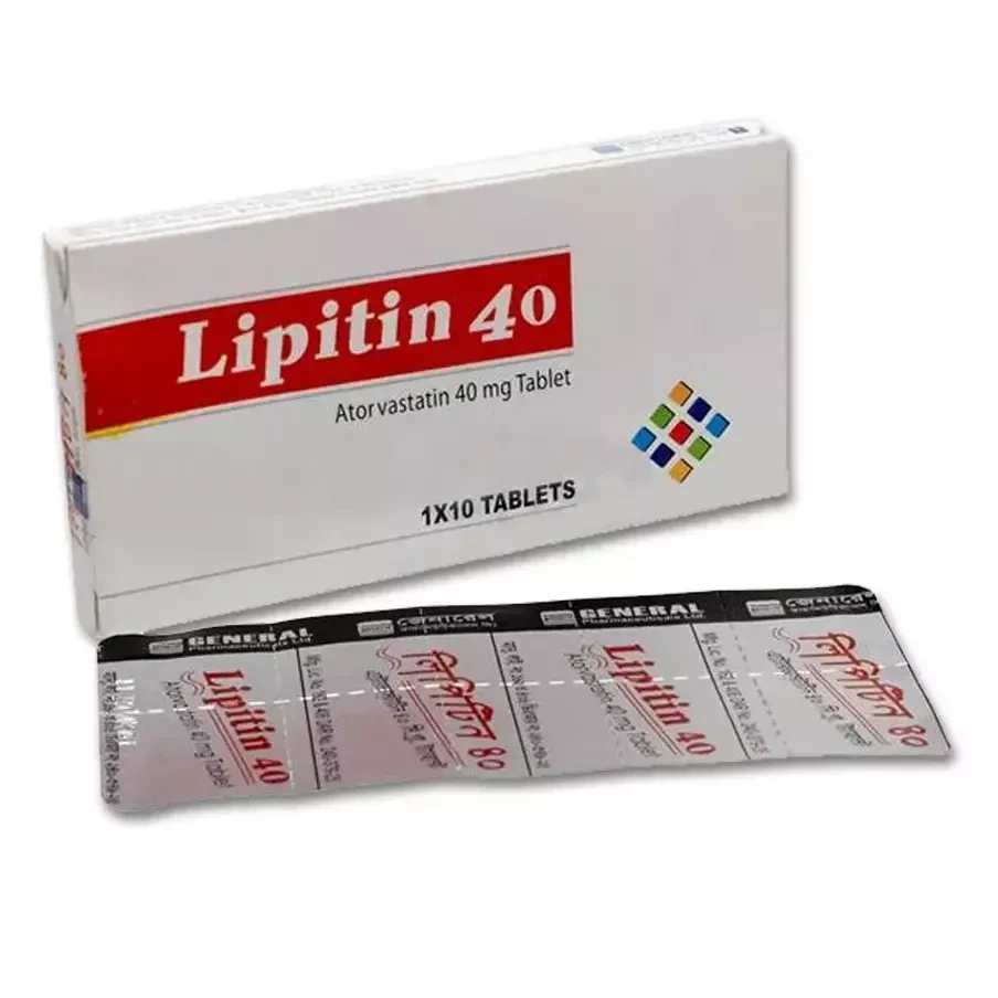 Pack Image: Lipitin 40 mg Tablet (1 x 10)