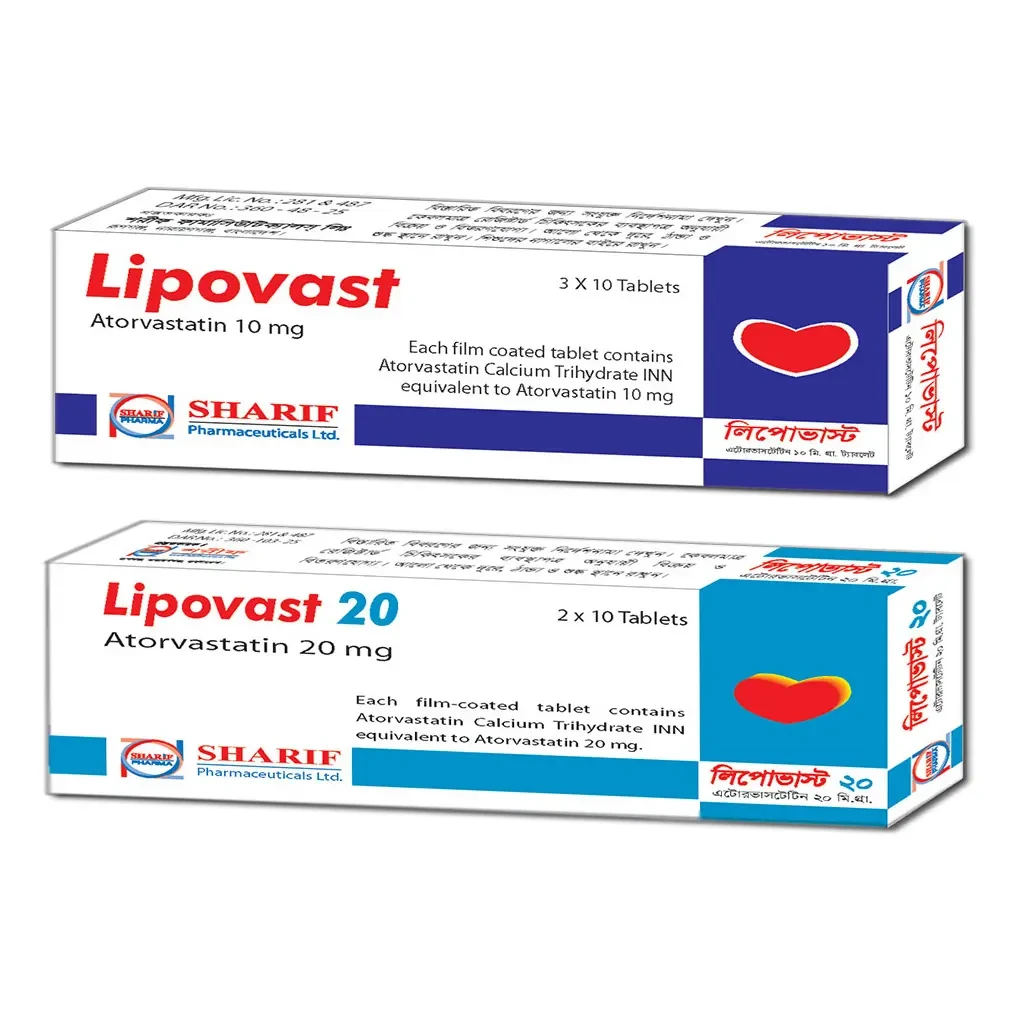 Pack Image: Lipovast 10 mg Tablet (3 x 10)