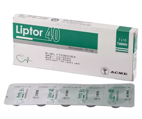 Pack Image: Liptor 40 mg Tablet (1 x 10)