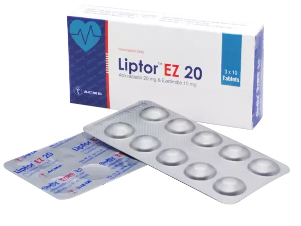 Pack Image: Liptor EZ 20 mg Tablet (3 x 10)