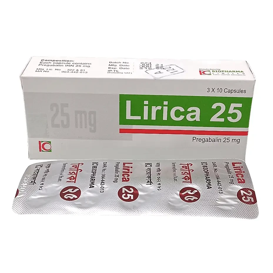 Pack Image: Lirica 25 mg Capsule (3 x 10)