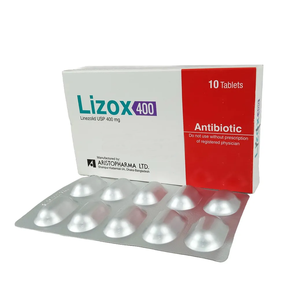 Pack Image: Lizox 400 mg Tablet (1 x 10)