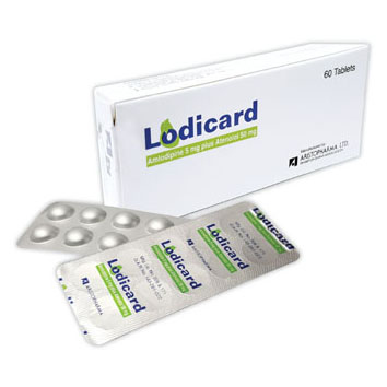 Pack Image: Lodicard 5 mg Tablet (6 x 10)
