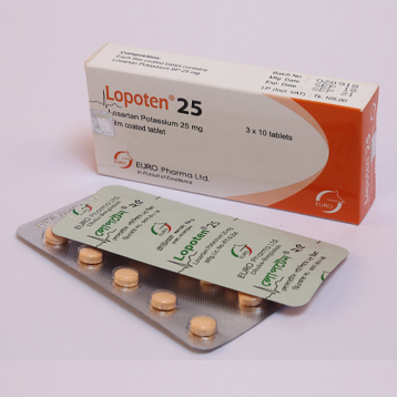 Pack Image: Lopoten 25 mg Tablet (3 x 10)