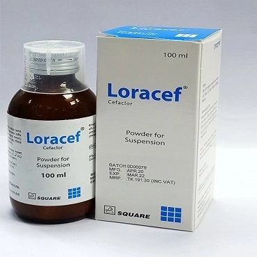 Pack Image: Loracef 125 mg Suspension (100 ml bottle)