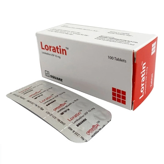 Pack Image: Loratin 10 mg Tablet (10 x 10)