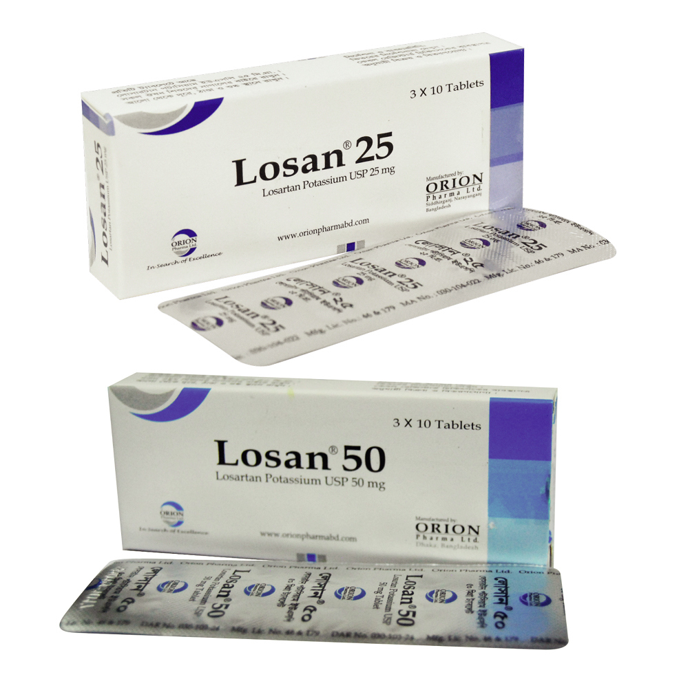 Pack Image: Losan 25 mg Tablet (3 x 10)
