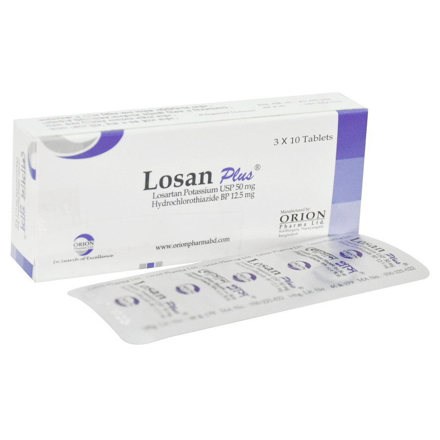 Pack Image: Losan Plus 50 mg Tablet (3 x 10)