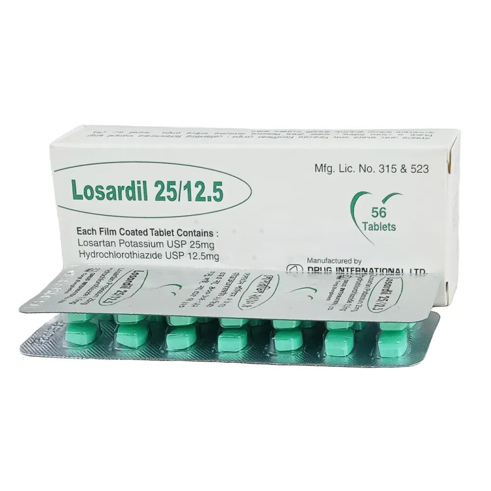 Pack Image: Losardil 25/12.5 25 mg Tablet (4 x 14)