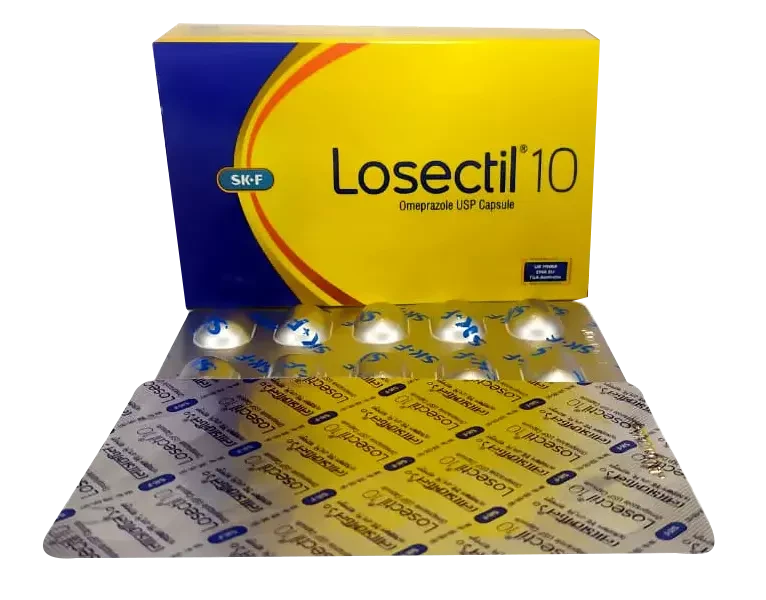 Pack Image: Losectil 10 mg Capsule (12 x 10)