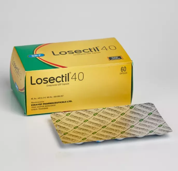 Pack Image: Losectil 40 mg Capsule (6 x 10)