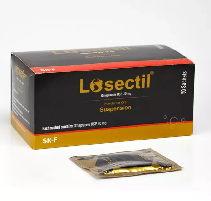 Pack Image: Losectil 20 mg Powder (20 mg sachet)