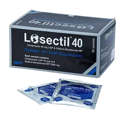 Pack Image: Losectil 40 mg Powder (40 mg sachet)