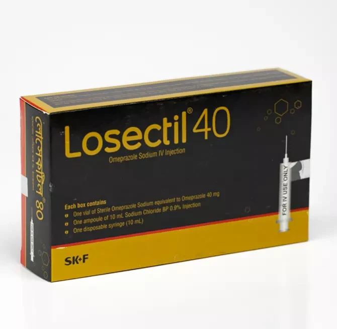 Pack Image: Losectil 40 mg Injection (40 mg vial)