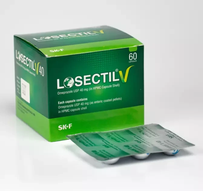 Pack Image: Losectil V 40 mg Capsule (10 x 6)