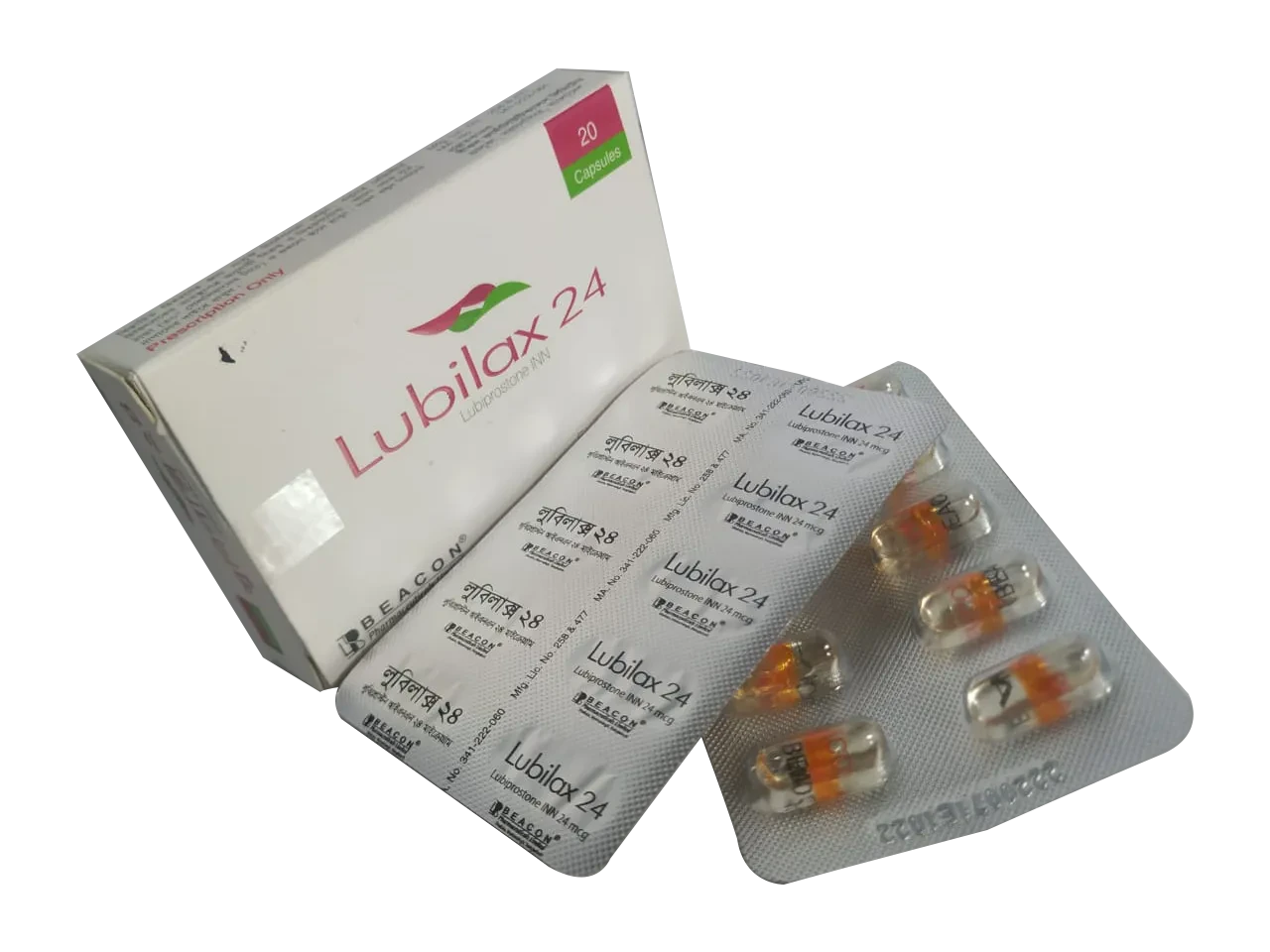 Pack Image: Lubilax 24 mcg Capsule (2 x 10)