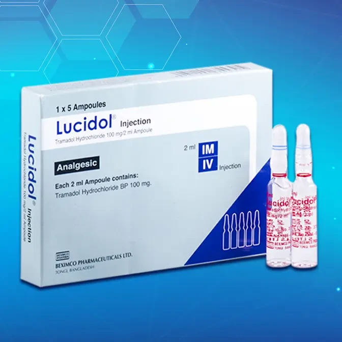 Pack Image: Lucidol 100 mg Injection (2 ml ampoule)