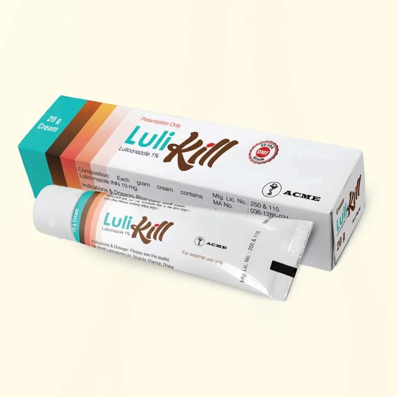 Pack Image: Lulikill 1% Cream (20 gm tube)