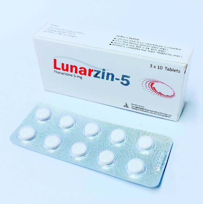 Pack Image: Lunarzin 5 mg Tablet (3 x 10)