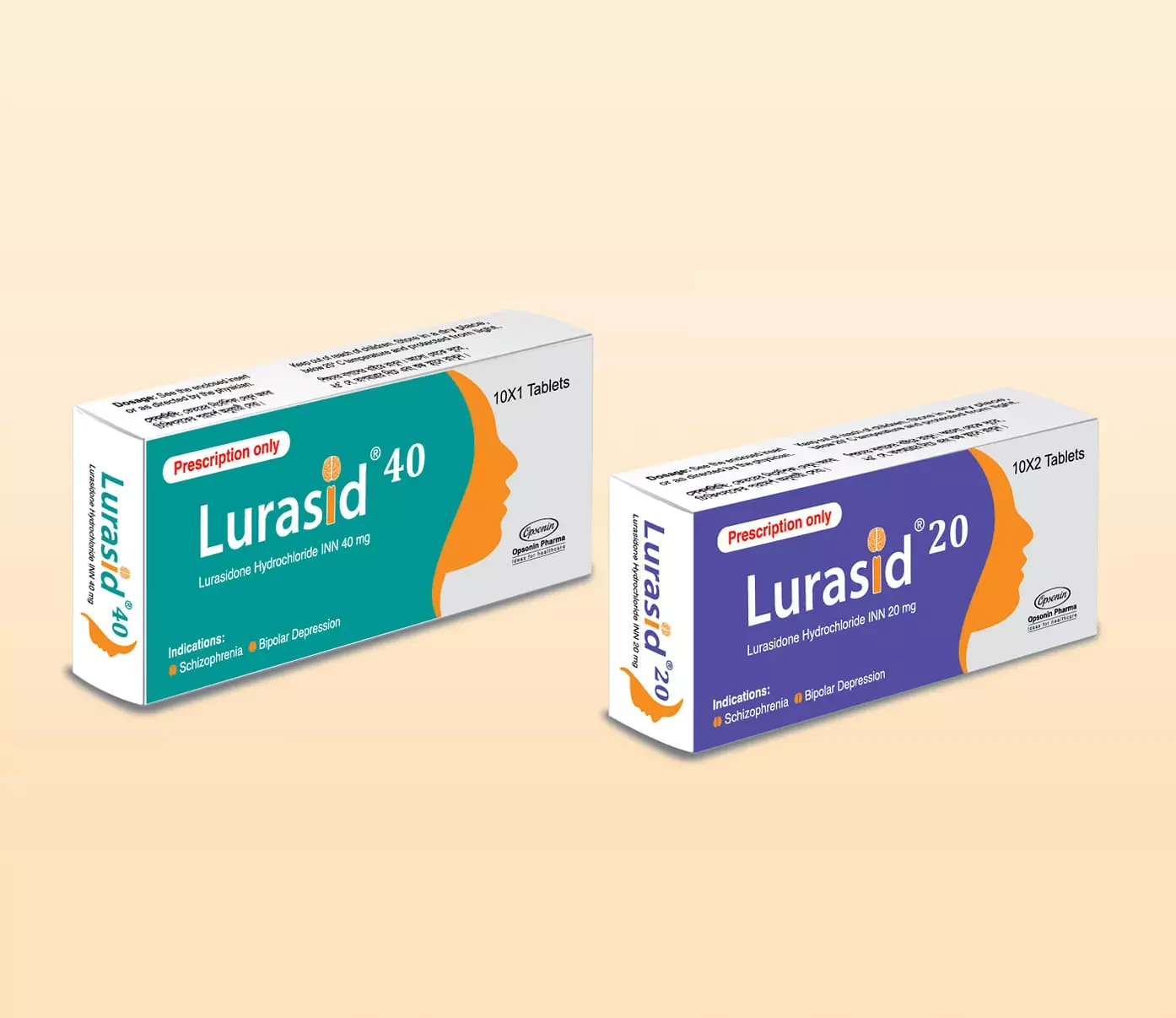 Pack Image: Lurasid 40 mg Tablet (1 x 10)