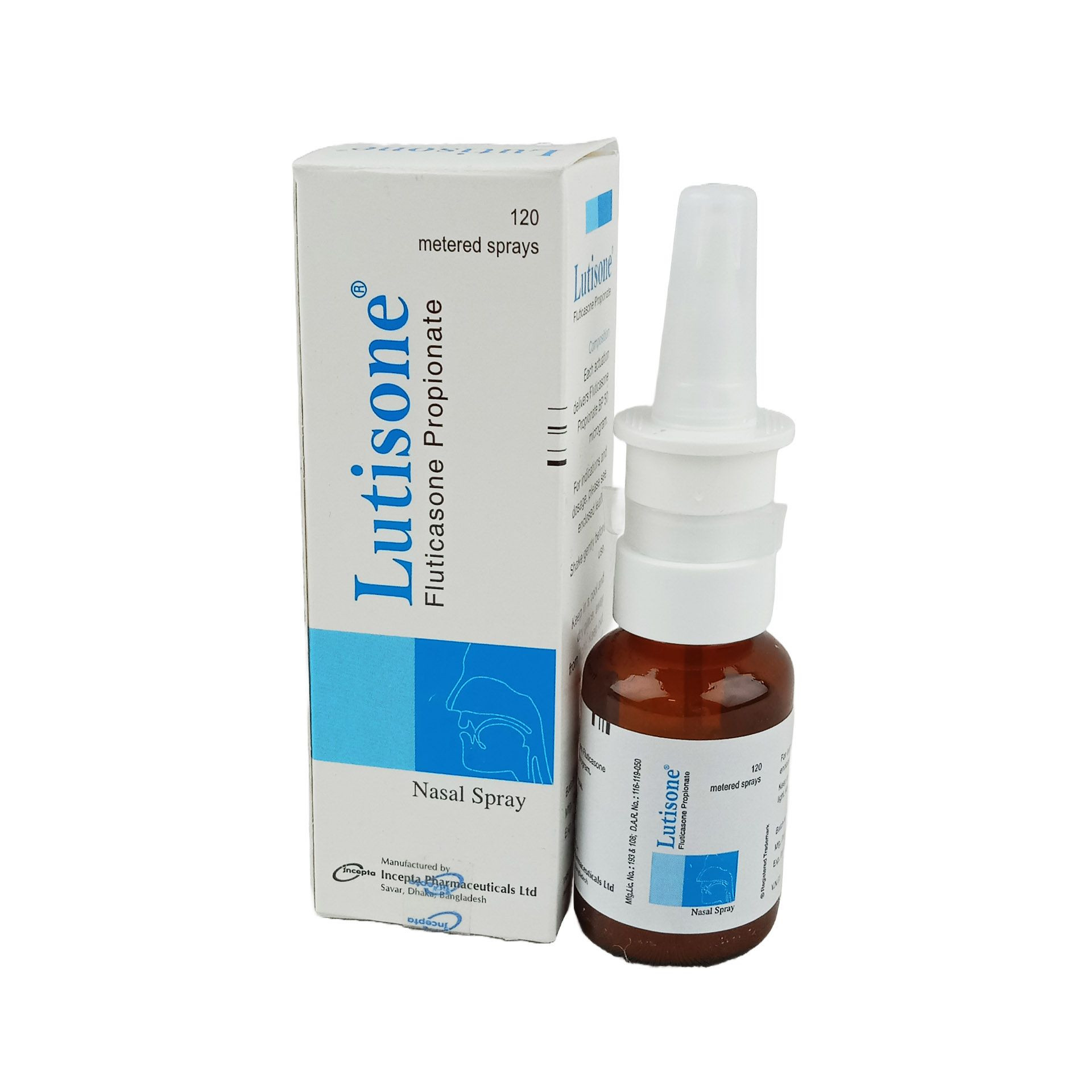 Pack Image: Lutisone 50 mcg Nasal Spray (120 metered sprays)