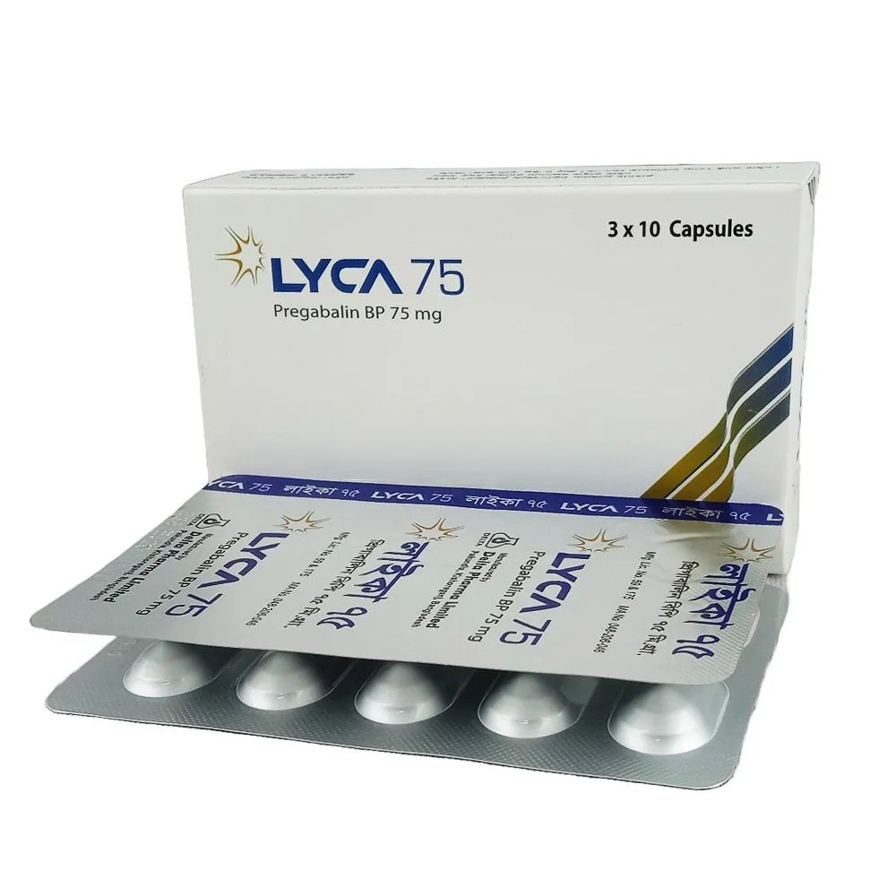 Pack Image: Lyca 75 mg Capsule (3 x 10)