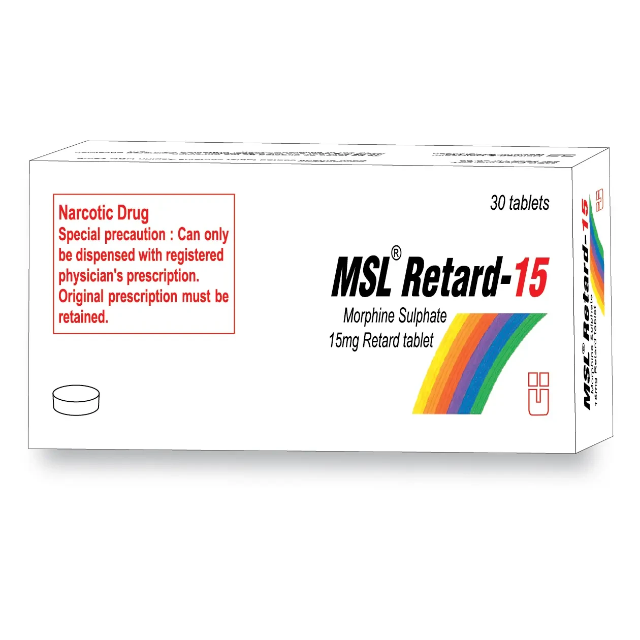 Pack Image: MSL Retard 15 mg Tablet (3 x 10)