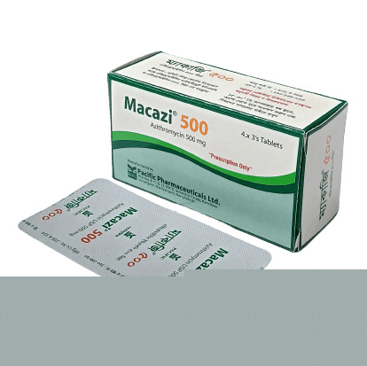 Pack Image: Macazi 500 mg Tablet (4 x 3)