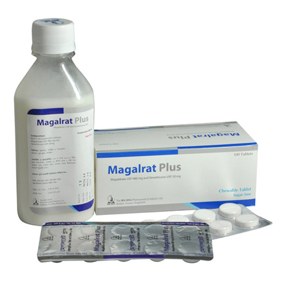 Pack Image: Magalrat Plus 480 mg Chewable Tablet (10 x 10)