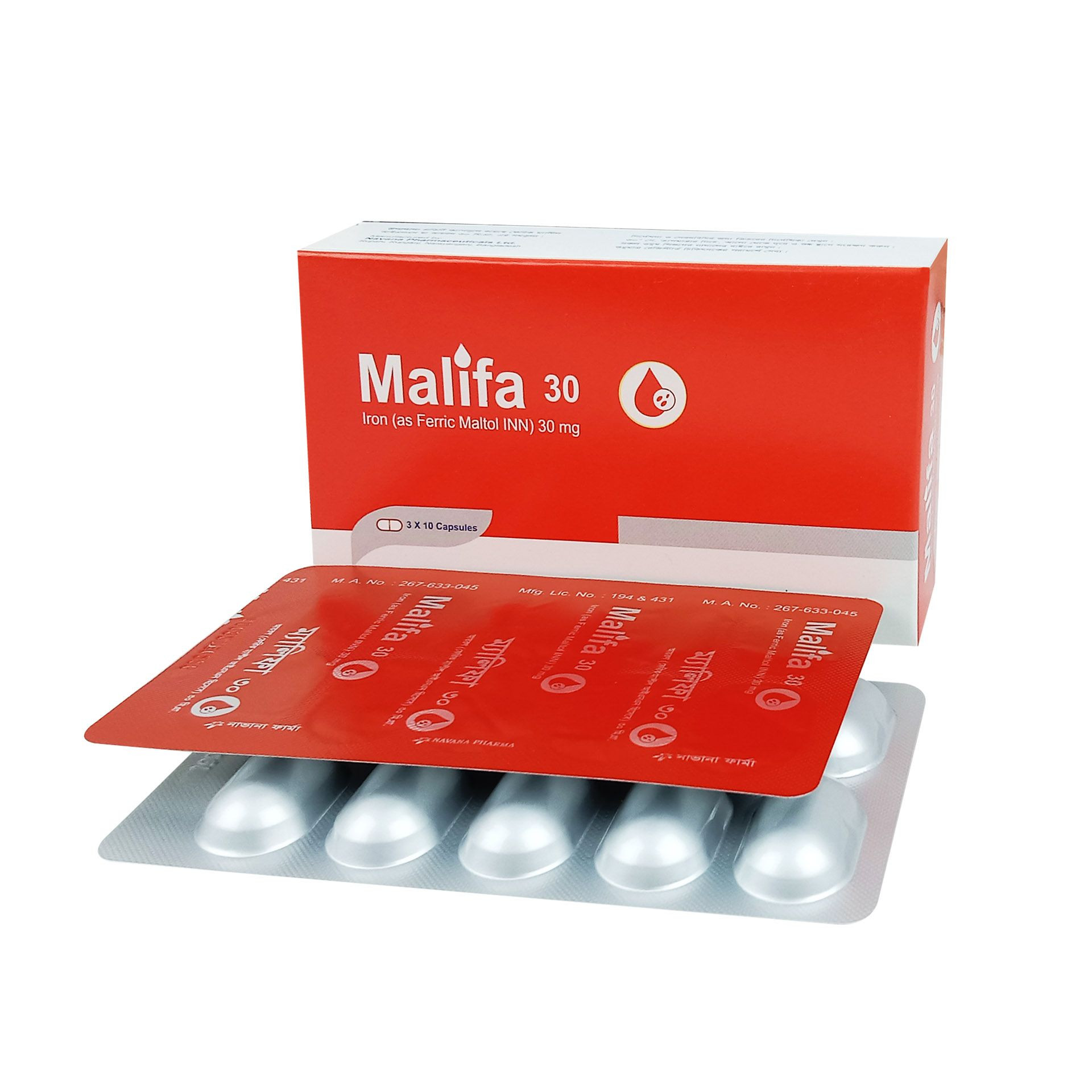 Pack Image: Malifa 30 mg Capsule (3 x 10)