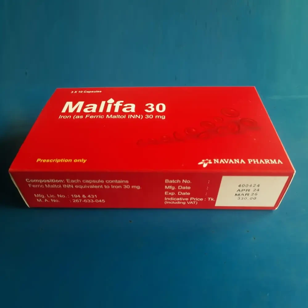 Pack Image: Malifa 30 mg Capsule (3 x 10)