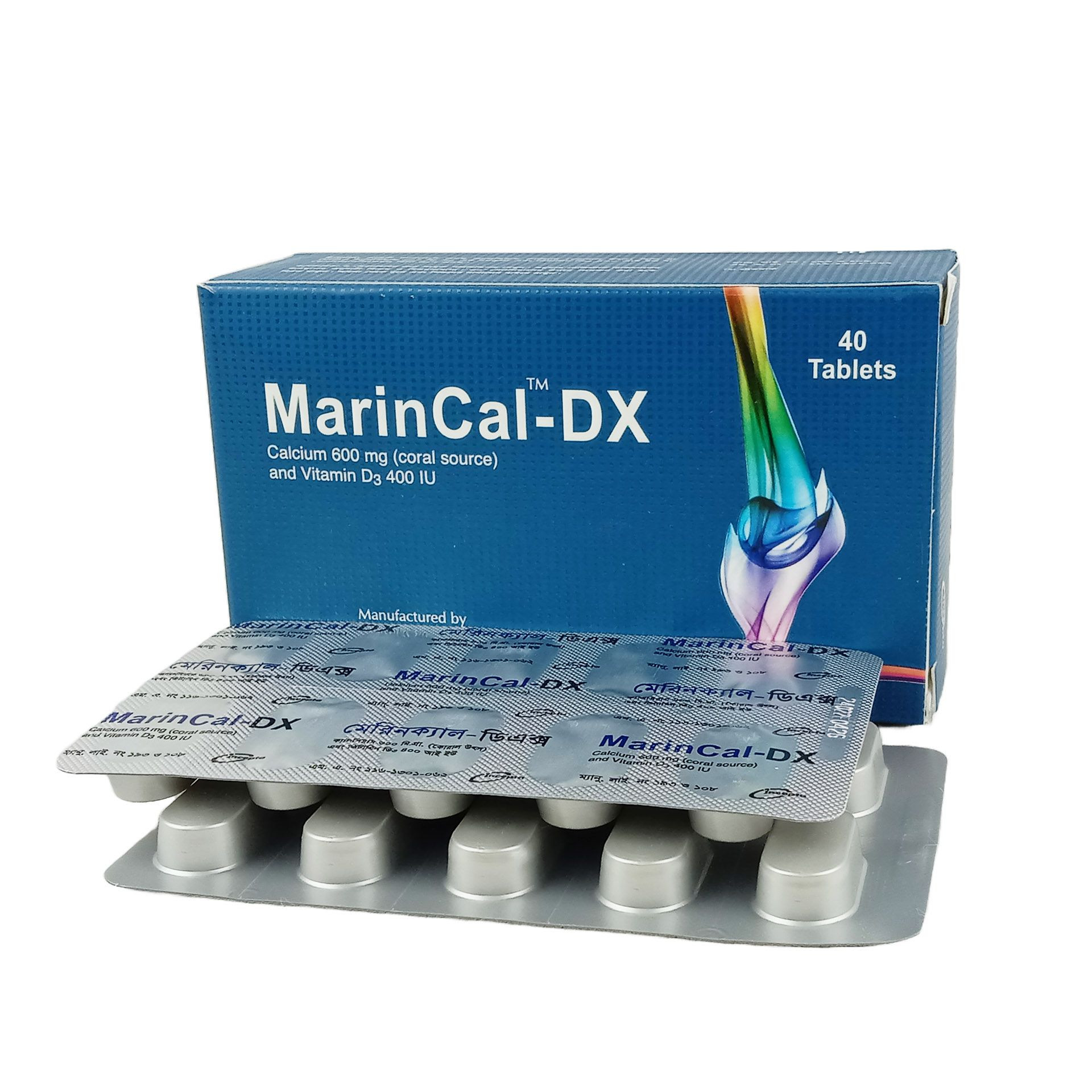 Pack Image: MarinCal-DX 600 mg Tablet (4 x 10)