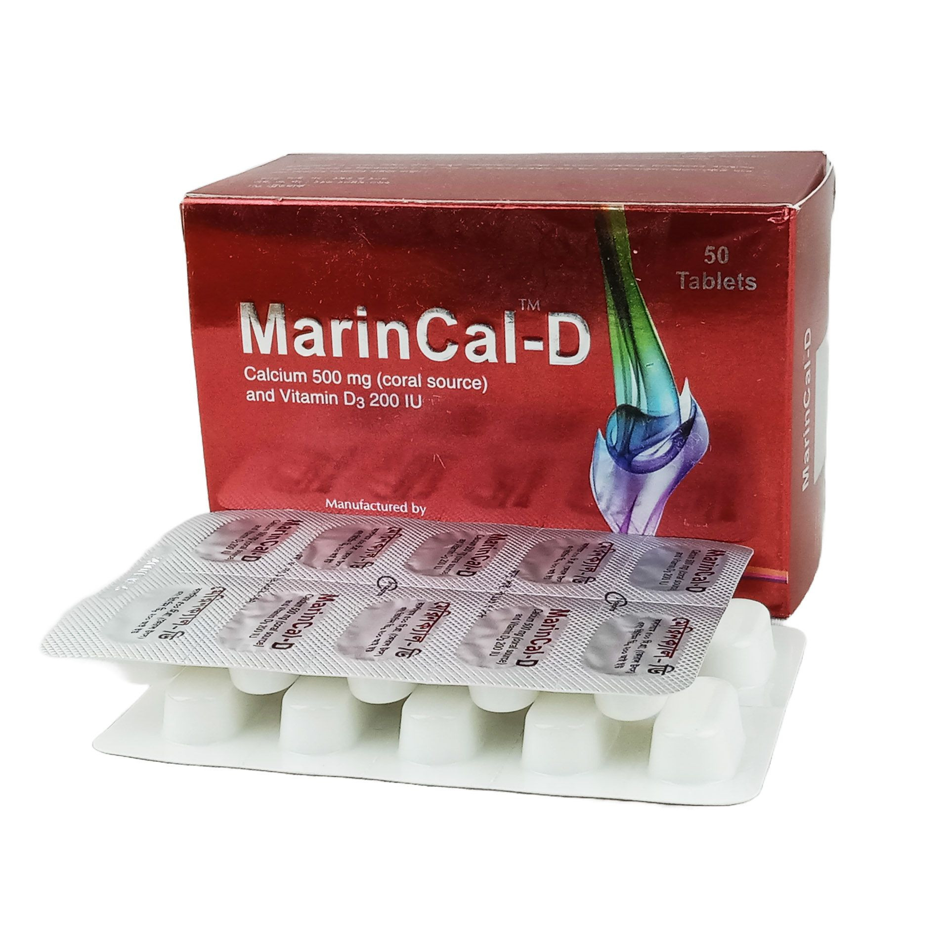 Pack Image: MarinCal-D 500 mg Tablet (5 x 10)