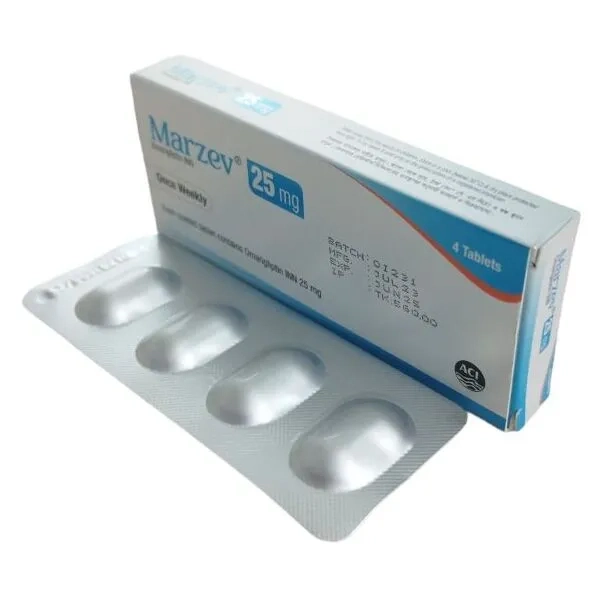 Pack Image: Marzev 25 mg Tablet (1 x 4)