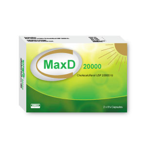 Pack Image: MaxD 20000 IU Capsule (2 x 8)